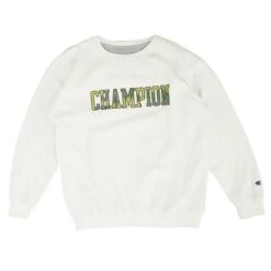 Champion White Solid Sweatshirt