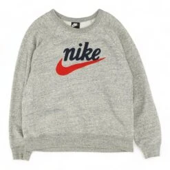 Nike Gray Solid Sweatshirt Pullover