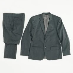N/A Gray Solid 3pc Suit