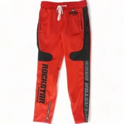 Red Color Block Active Pants