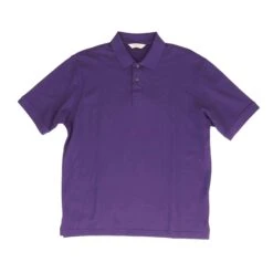 Purple Solid Short Sleeve Polo
