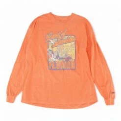 Orange Solid Crewneck T-Shirt