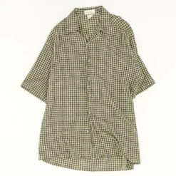ERMENEGILDO ZEGNA Brown Plaid Short Sleeve Button Down
