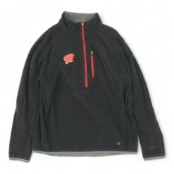 Columbia Black Solid Wisconsin Badgers 1/4 Zip Pullover