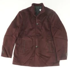 N/A Burgundy Topcoat Coat
