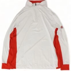 White Color Block 1/4 Zip Pullover