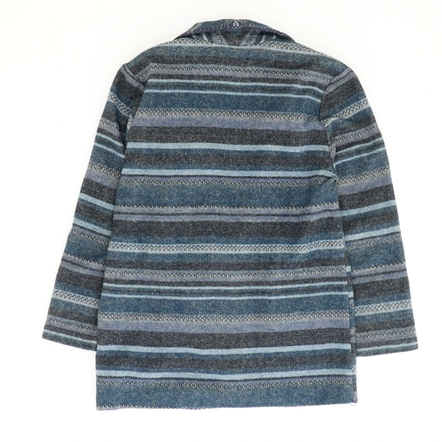 Navy Striped Vintage Wool Blazer - Image 2