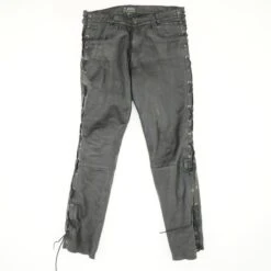 Vintage Lace-Up Leather Pants