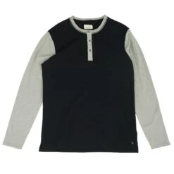 Black Color Block Henley T-Shirt
