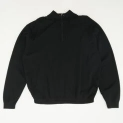 Black Solid 1/4 Zip Sweater