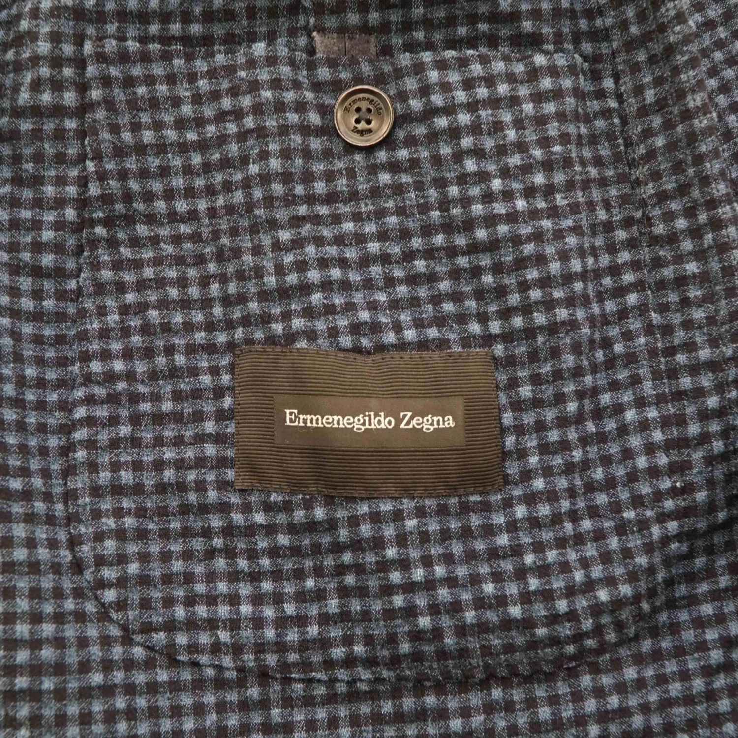 ERMENEGILDO ZEGNA Blue Check Wool & Silk Blend Milano Easy Sport Coat - Image 3
