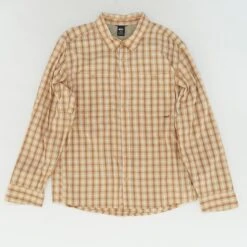 Beige Plaid Outdoor Button Down