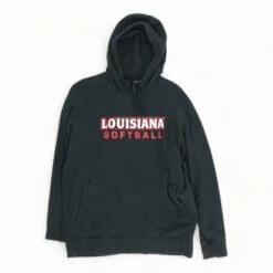 ADIDAS Black Graphic Louisiana Ragin' Cajuns Softball Hoodie Pullover