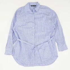 Zara Purple Striped Long Sleeve Button Down