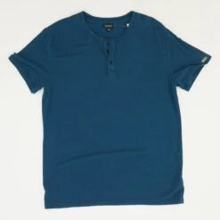 Teal Solid Henley T-Shirt