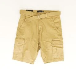 Khaki Solid Cargo Shorts