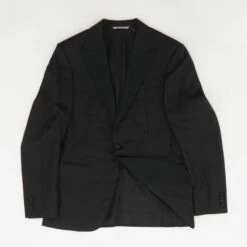 Canali Peak Lapel Wool Tuxedo Jacket In Black