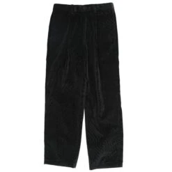 Giorgio Armani Black Solid Corduroy Dress Pants