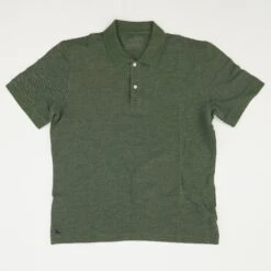 Tocai Green Solid Long Sleeve Polo