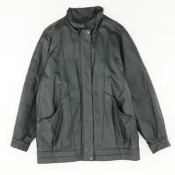 Vintage Essentials Leather Bomber Jacket