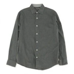 Charcoal Solid Long Sleeve Button Down