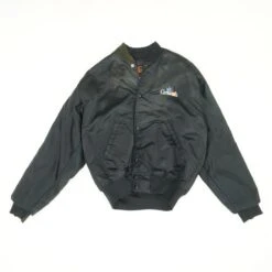 90's Black Satin Bomber Jacket