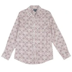 Pink Geometric Long Sleeve Button Down