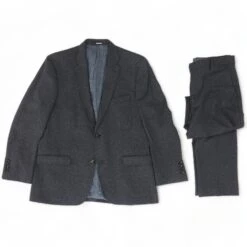 Gray Solid 2pc Suit