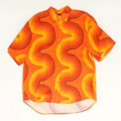 Dries Van Noten Orange Graphic X Verner Panton Short Sleeve Button Down