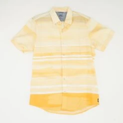 Orange Striped Short Sleeve Button Down