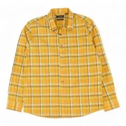 Mustard Plaid Long Sleeve Button Down