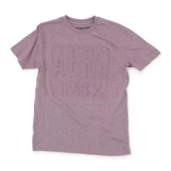 Aeropostale Mauve Solid Crewneck T-Shirt