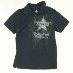 Black Graphic Short Sleeve Polo