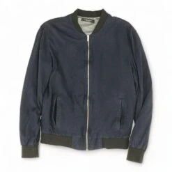 Navy Solid Bomber Jacket