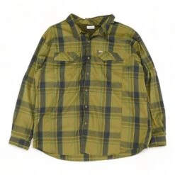 Columbia Olive Plaid Outdoor Button Down