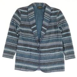 Navy Striped Vintage Wool Blazer