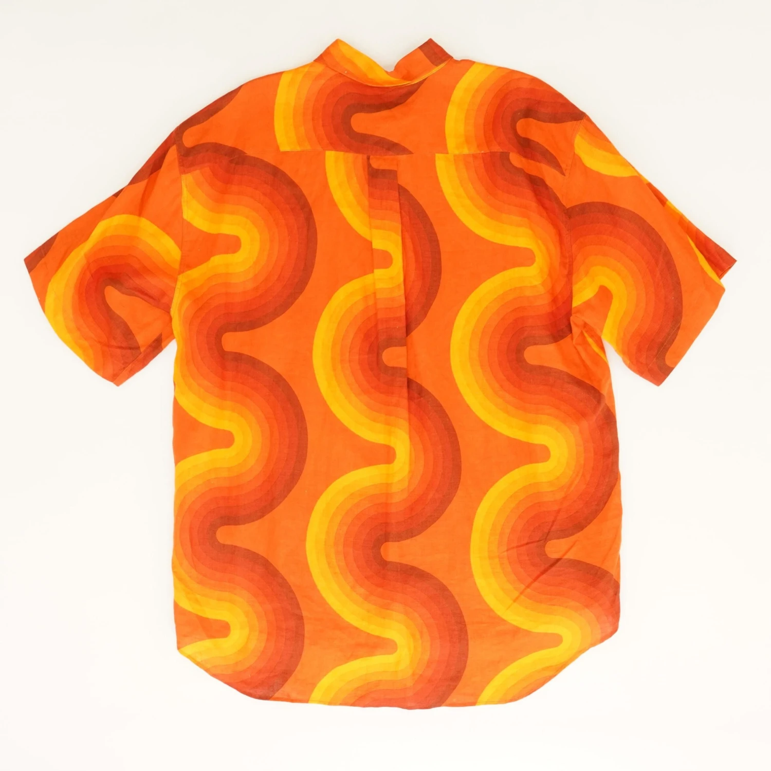 Dries Van Noten Orange Graphic X Verner Panton Short Sleeve Button Down - Image 2