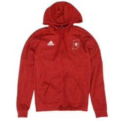ADIDAS Red Solid Indiana Hoosiers Active Jacket