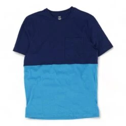 Blue Color Block Crewneck T-Shirt