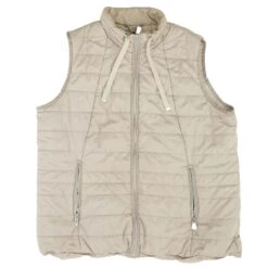 Khaki Solid Puffer Vest