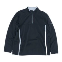 Nike Black Solid 1/4 Zip Pullover